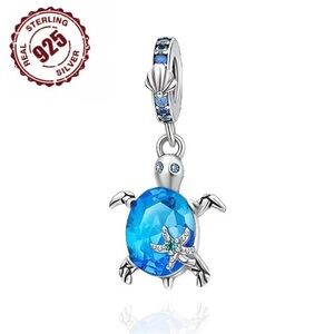 Pandora Sterling Silver 925 Blue Turtle Charm Pendant